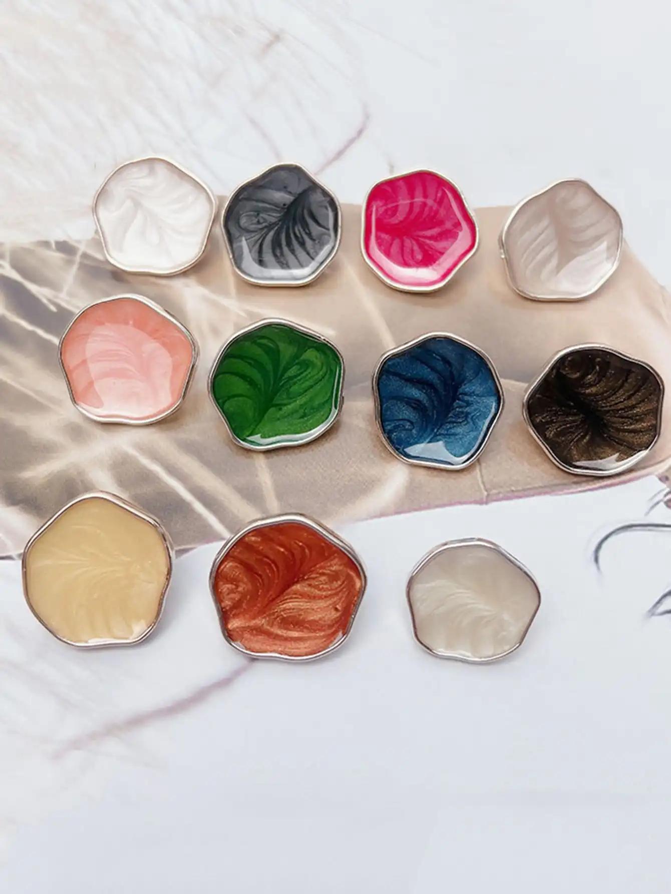 

10pcs Mixed Color Resin Buttons for Coats, Sweaters, Cardigans - Vintage Style Double-Sided Buttons for Suits,