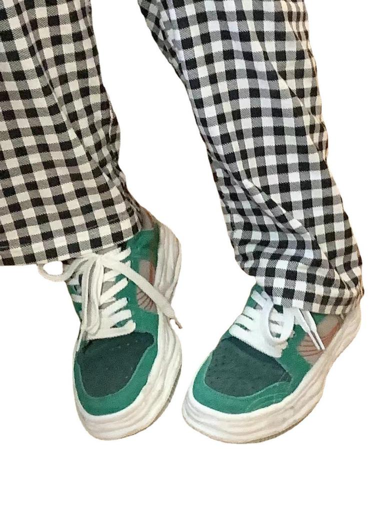 "Damskie spodnie piżamowe w kratę": Nowy Wiosenno/Jesienny Styl Koreański, Luźny i Swobodny na Zewnątrz lub do Domu."