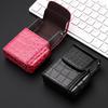 Men's Leather Cigarette Case with Integrated Lighter - 20-Stick Capacity, Stainless Steel, Flip-Top Design