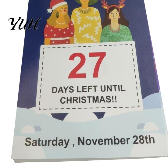 Holiday Party Supplies 2027 Christmas Advent Countdown Calendar, 100 Days Desktop Seasonal Gift for Friends Paper Flip Desk Calendar Home Office Decor