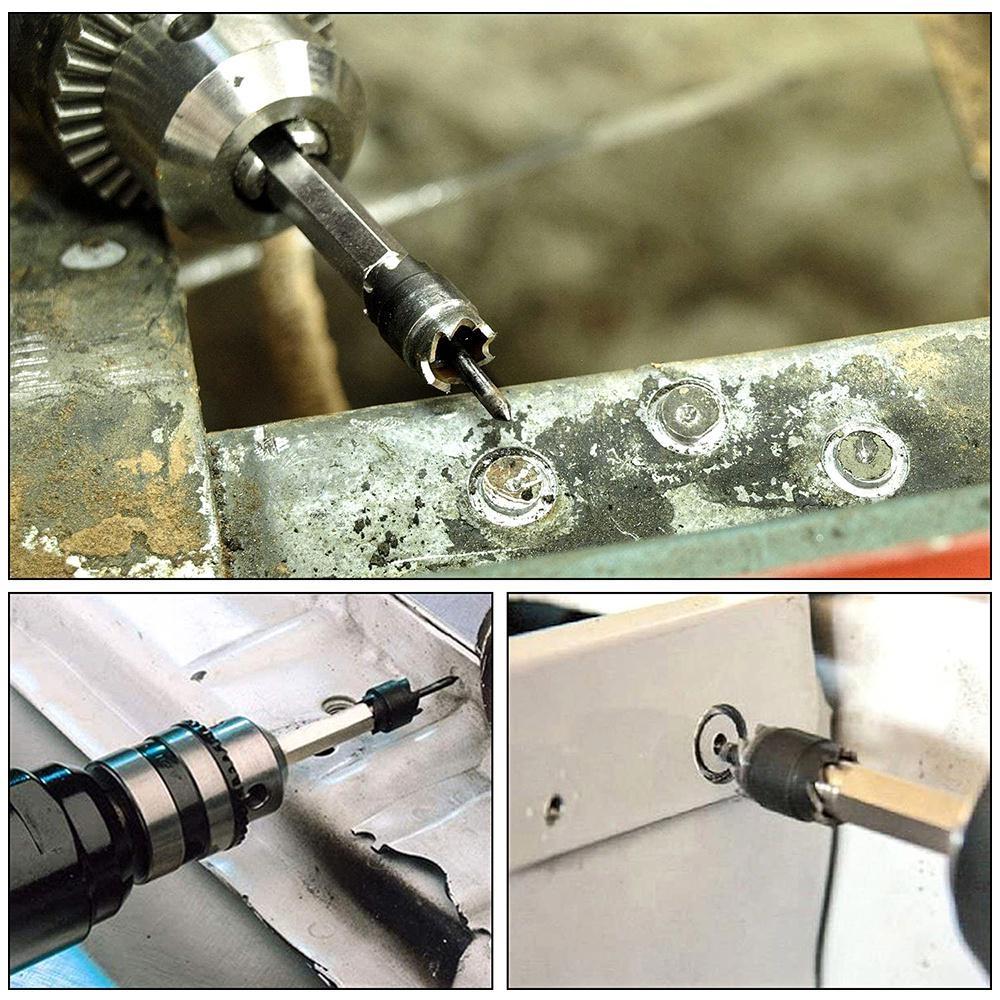 13 szt./zestaw punktowych zgrzewarek do spawania 3/8 cala dwustronny obrotowy punktowy wiertło do usuwania zgrzewarek do wiertarki elektrycznej