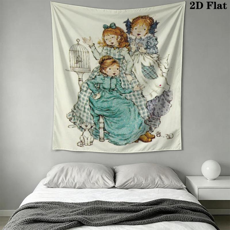 Sarah Kay Wall Tapestry Aesthetic Wall Hanging Printed Fabric Blanket Decorative Tapestries for Bedroom Living Room Home Decor