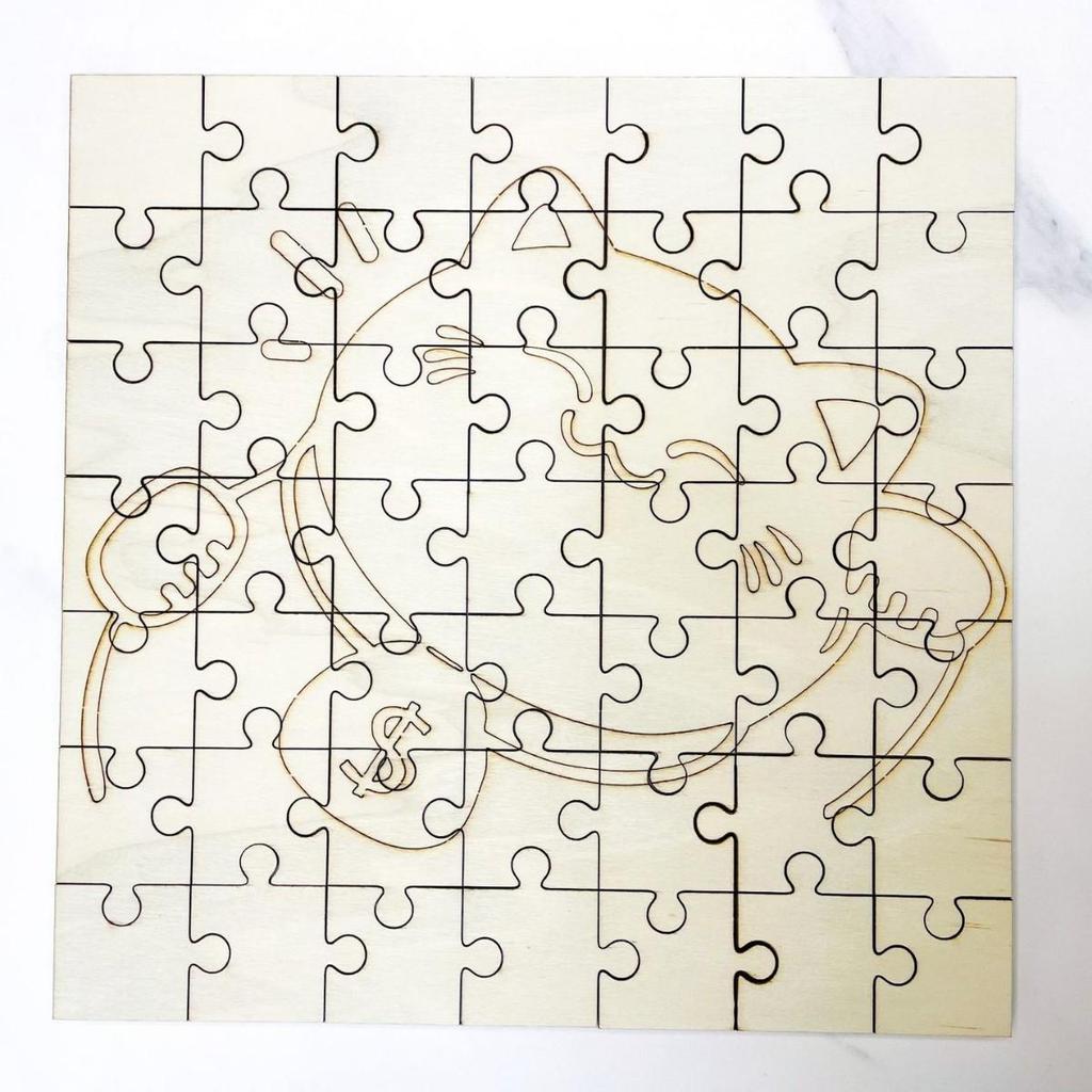 Eco-Friendly Children's Poplar Wood DIY Puzzle Toy - Educational & Decorative Pattern