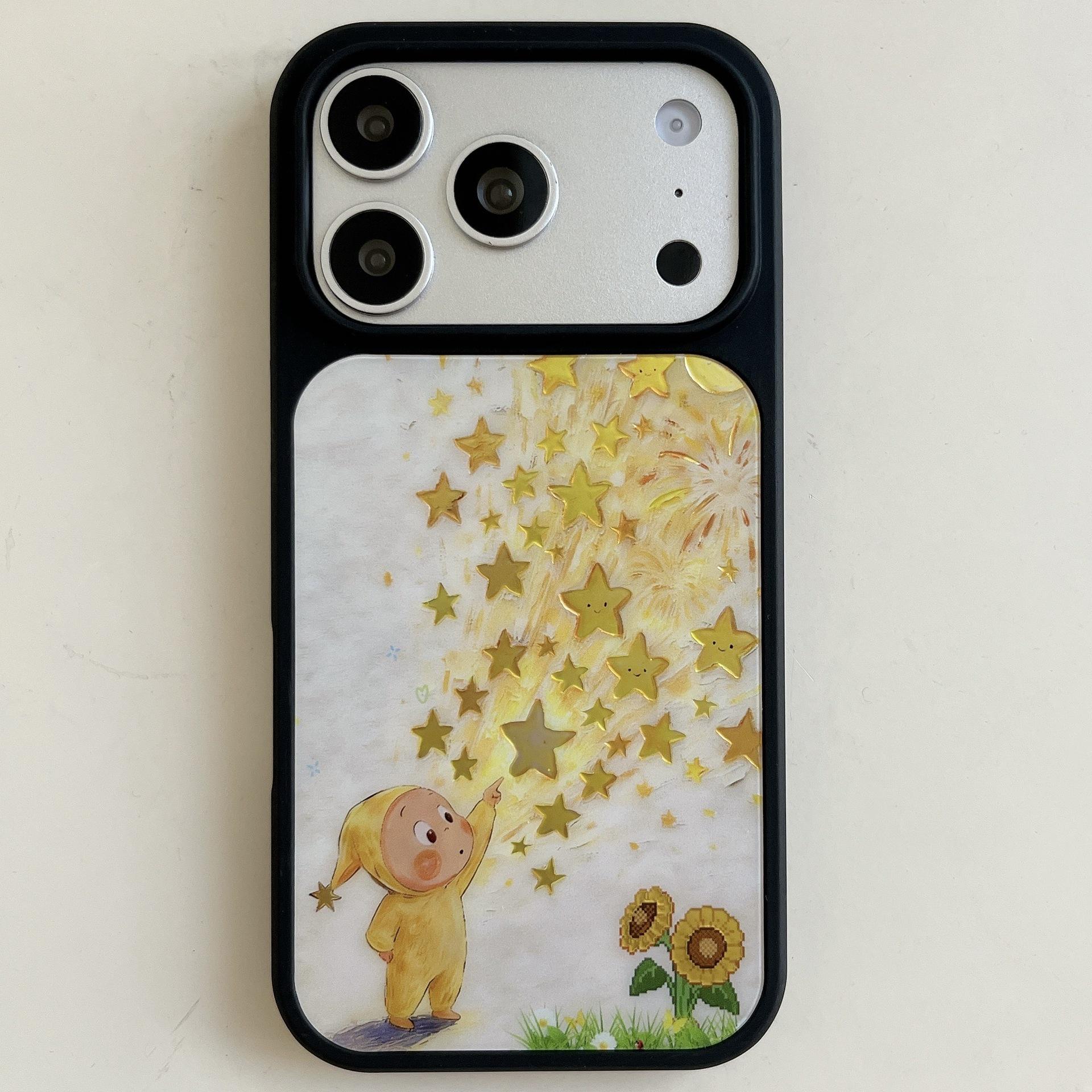 

Cartoon Star Luminous Frosted Phone Case for Apple Frosted