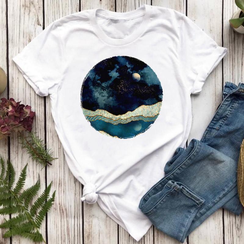 T-Shirt For Women Harajuku T-Shirts Cartoon Graphic Tshirt 90S Girl Fashion Top Female Casual Tees Short Sleeve T-Shirt Femme