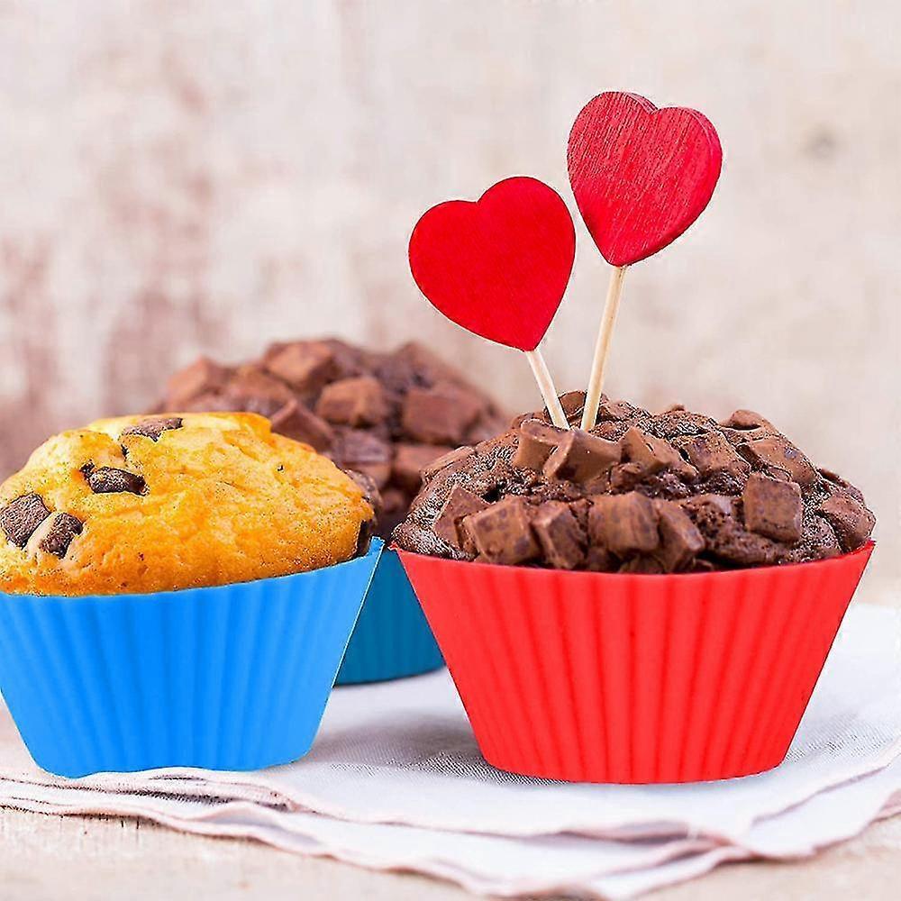 Silicone Cupcake Liners, 24 Pcs Reusable Silicone Baking Cups Nonstick Muffin Molds For Cake Balls, Muffins, Cupcakes And Candies