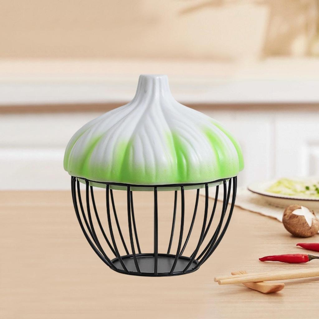 Garlic Storage Basket Ventilated Iron Food Storage Container Home Decoration for Kitchen Supplies
