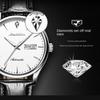 JINSHIDUN Markenuhr Automatische mechanische Uhr Doppelkalenderuhr Modetrend Herrenuhr Herrenuhr