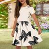 Girl Summer Dress  Solid Color & Print Sleeveless Dress With Pocket Casual Dress Shorts Sleeve Party Dress