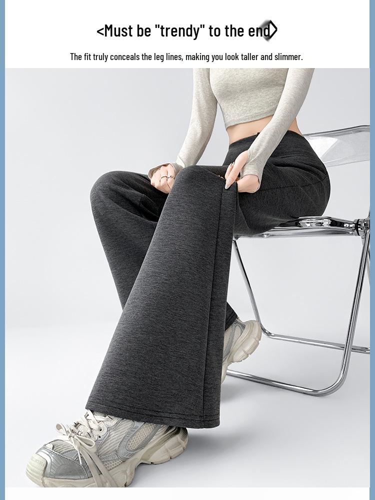 Spring Women's High-Waisted Micro-Flare Cotton Pants - Slimming, Floor-Length Bell Bottoms