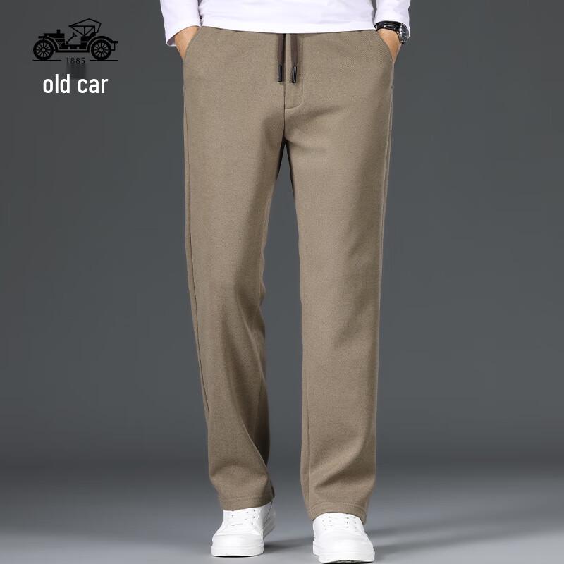 Herren Mid-Aged High-Waist Straight Fit Lässige Stoffhose