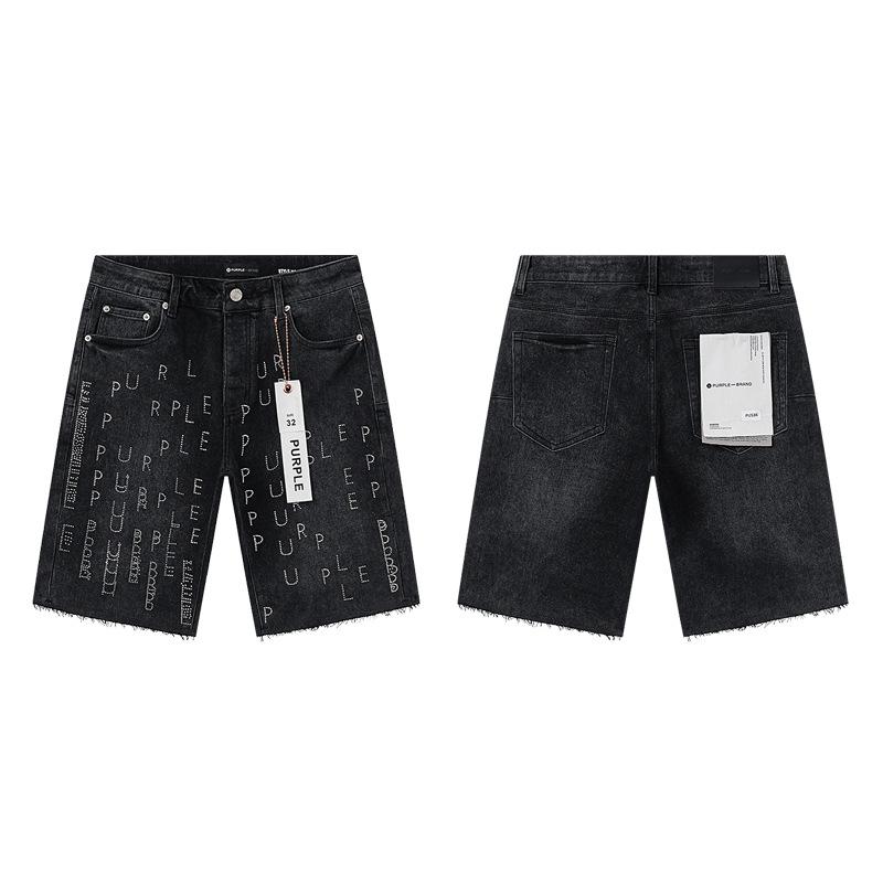 Cross-border Trendy Brand PURPLE BRAND JEANS European and American High Street Loose and Versatile Jeans Shorts Men's and Women's Tide