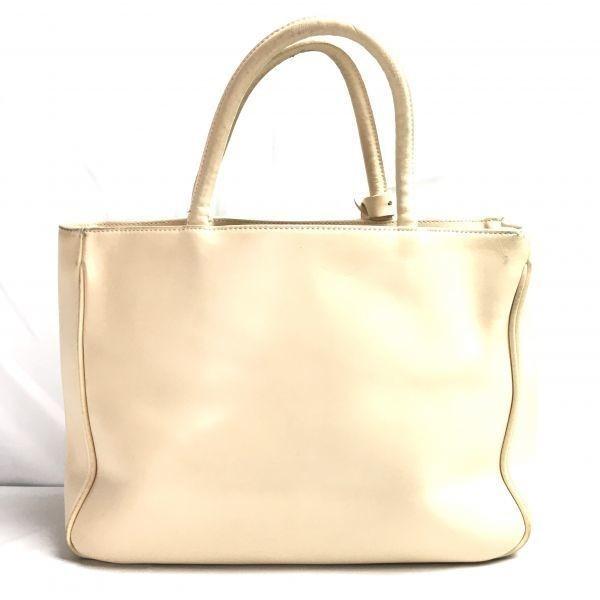 2way! FURLA Leather Shoulder Bag Handbag Beige Plain Italy Made(USED)
