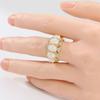 Elegant Luxury Fashion Women's Ring Simple Versatile Synthetic Oval Fire Opal Stone Engagement Band Rings Jewelry