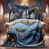 A Cozy, Dreamy Blanket Featuring a Starry Town Design, Made from Soft, High-Definition Digital Print Material. Ideal for Cooling And Suitable for All