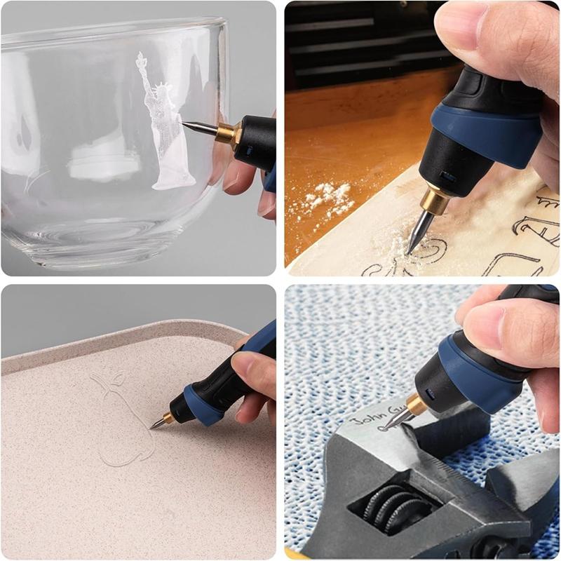 A96I-25W Gravierstift, 6-stufiges Power-Gravierwerkzeug, Handheld-Gravierstift für Holz Metall Glas EU-Stecker