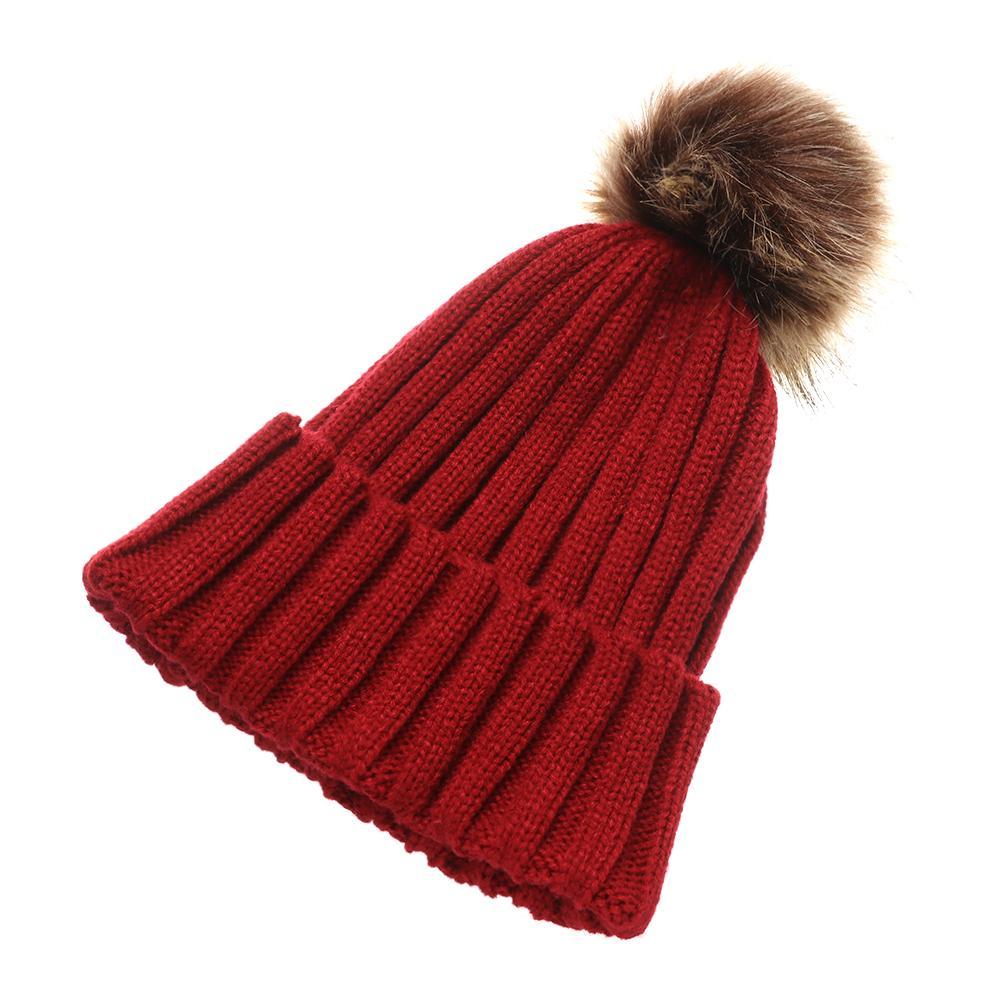 Warm Soft Detachable Beanie Cap Winter Cap Ski Hat Knitted Hat