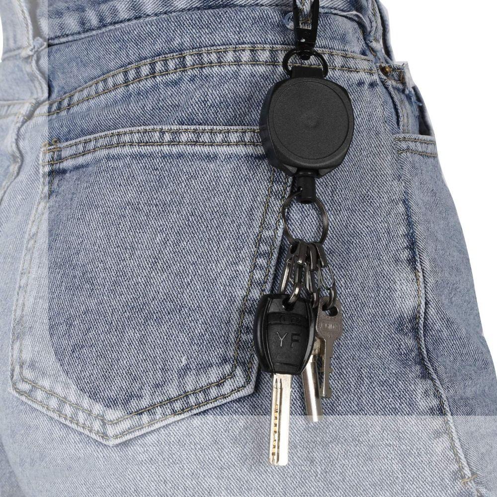 Anti Lost Retractable Key Ring Buckle Retractable Pull Badge Reel Elastic Badge Holder Outdoor