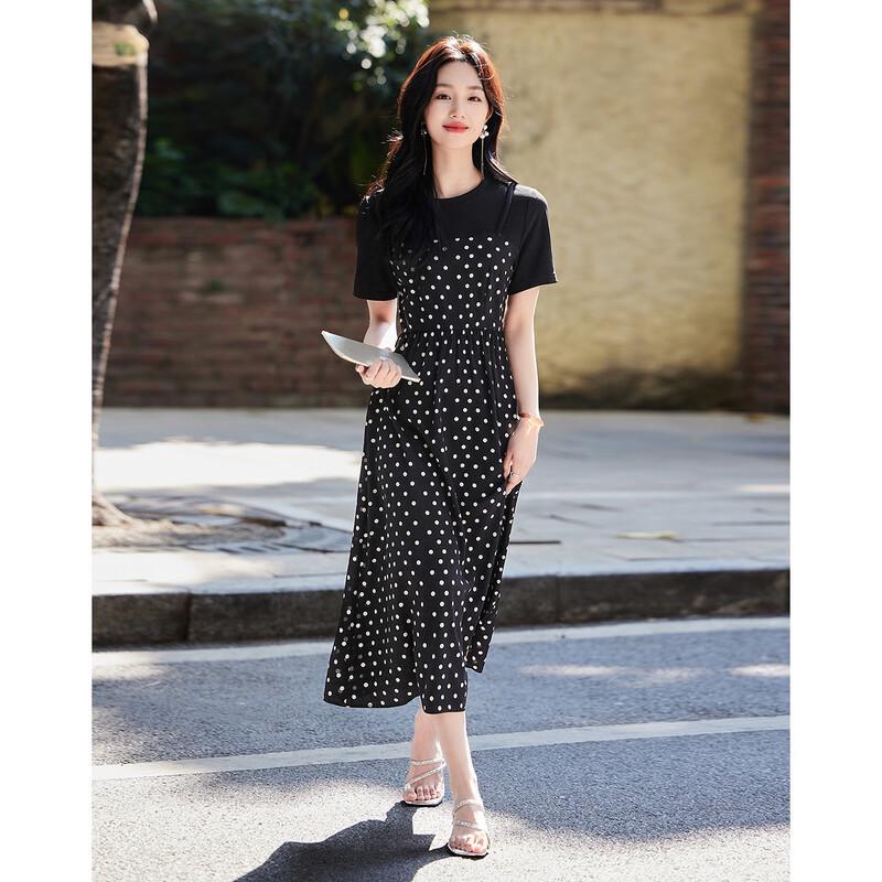 Demana Romantic Polka Dot Chiffon Dress