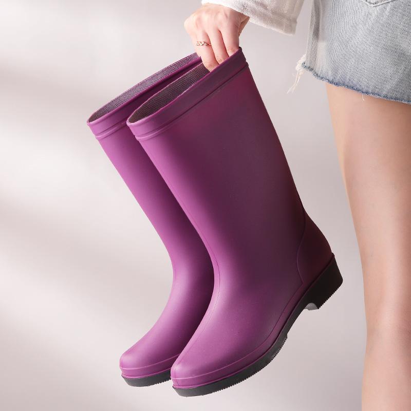 Short tube non-slip velvet cotton rain shoes rain boots waterproof shoes medium tube shoe cover shoes water boots female adult warm and deodorant 35