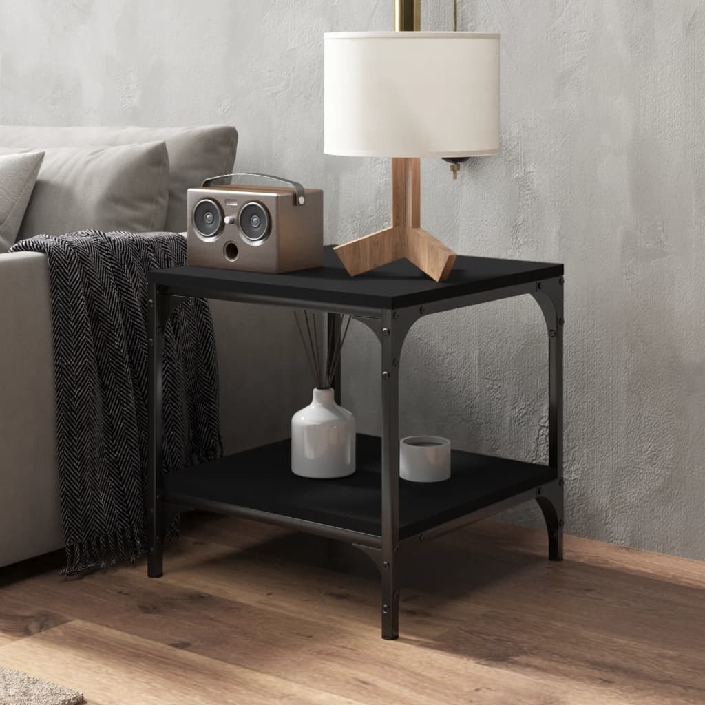  Side Table, Black, 40x40x40 Cm, Wood-based Material