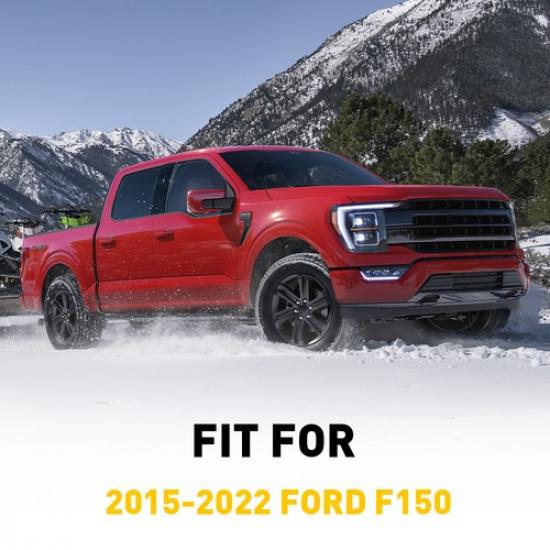 Dla 2015- Ford F150 FL3Z16A455BA Prawy Zakończenie Stopnia Bocznego Czarne ABS