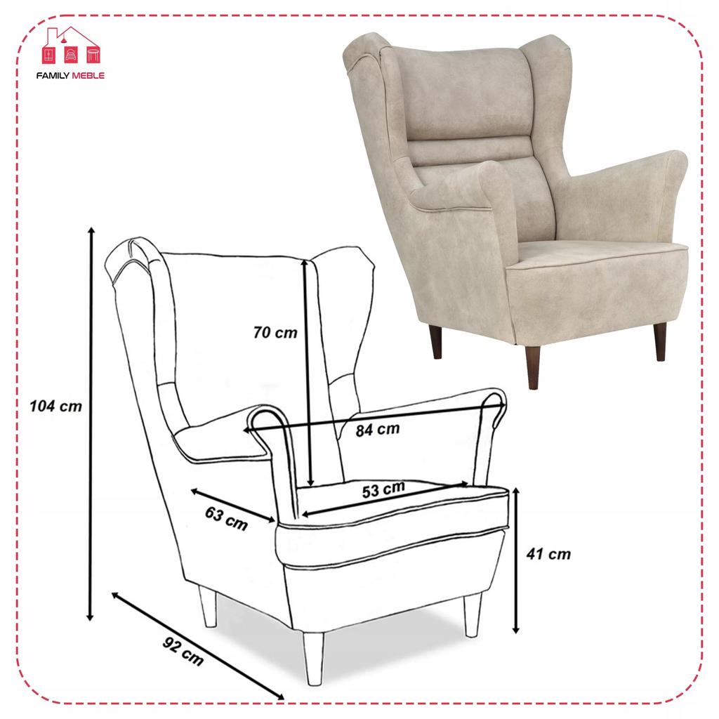 Zoja Wingback Sofa Set, Scandinavian Armchairs, Family Meble