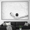 Modern Stick On Ice Hockey Canvas Painting Winter Sport Posters and Prints Hockey Player Wall Art for Living Room Home Decor