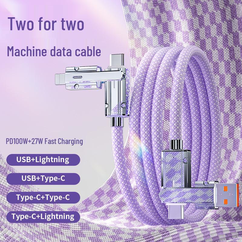 4-in-1 Braided Type-C Fast Charging & Data Cable for Mobile Phones
