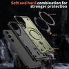 For Samsung Galaxy S24 FE Magnetic Case Military Protection PC+TPU Kickstand Phone Cover