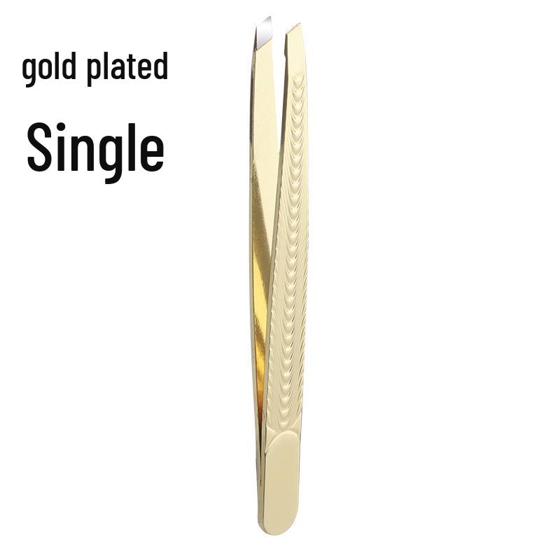 Stainless Steel Eyebrow & Beard Tweezers for Shaping, Plucking, and False Eyelash Application