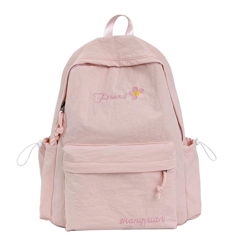 Schoolbag cute solid color college student backpack women 1011 new lightweight junior high school student schoolbag short travel backpack