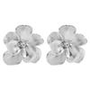 Women  French Minimalist Design Metal Flower Stud Earrings Elegant Double Layer Flower Rhinestone Necklace Ring Jewelry
