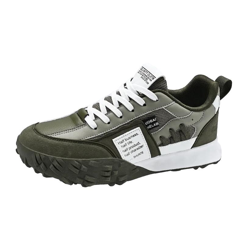 

Trend New Men s Shoes Breathable Casual Sports Shoes Student Running Sneakers Comfortable Anti-slip Lace Up Casual Walking Shoe 44 армія зелений колір