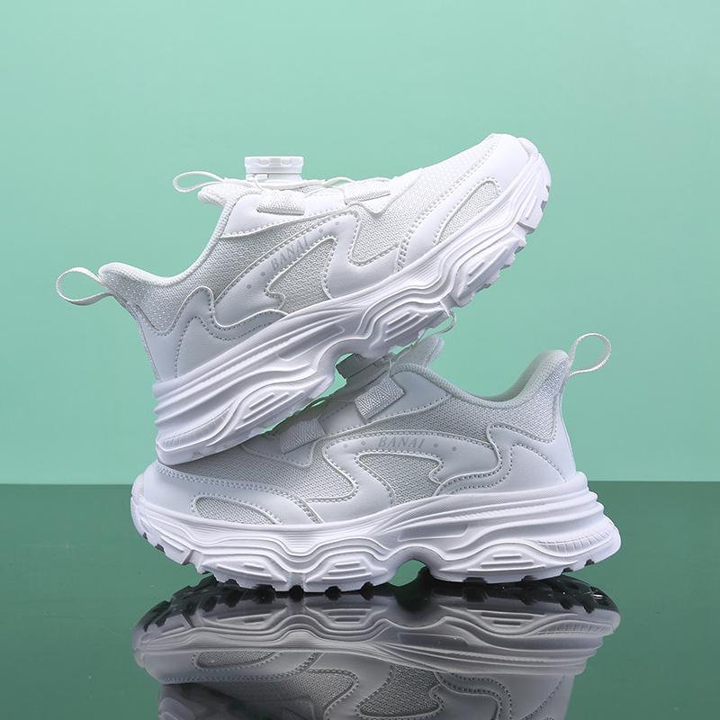 

Детские трендовые удобные кроссовки для бега на мягкой подошве, студенческие модные повседневные дышащие спортивные кроссовки для мальчиков и девочек 28 белый