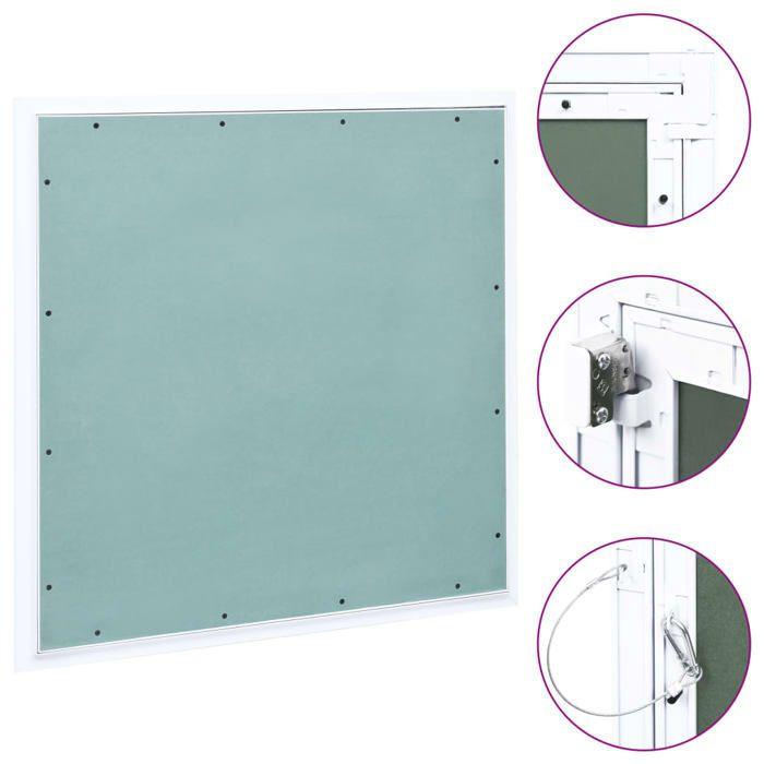 Panneau d'accès - vidaXL - 600x600 mm - Aluminium - Plaque de plâtre - Vert et argenté