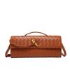 Handwoven Bag Soft Leather Lock Dinner Bag Medieval Baguette Bag Long Fashion
