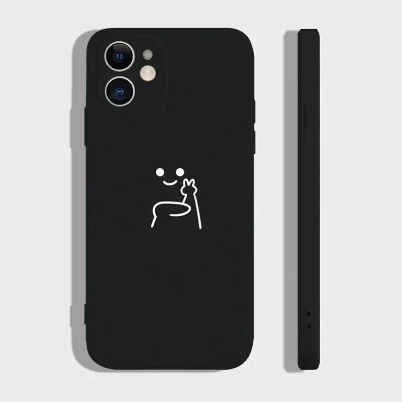

Funny Matchstick Men Phone Case For iPhone 16 15 14 13 12 11 Pro Max 13 Mini SE 7 8 14 Plus Silicon Matte Soft Fundas Covers Bag iPhone 7 8 or SE