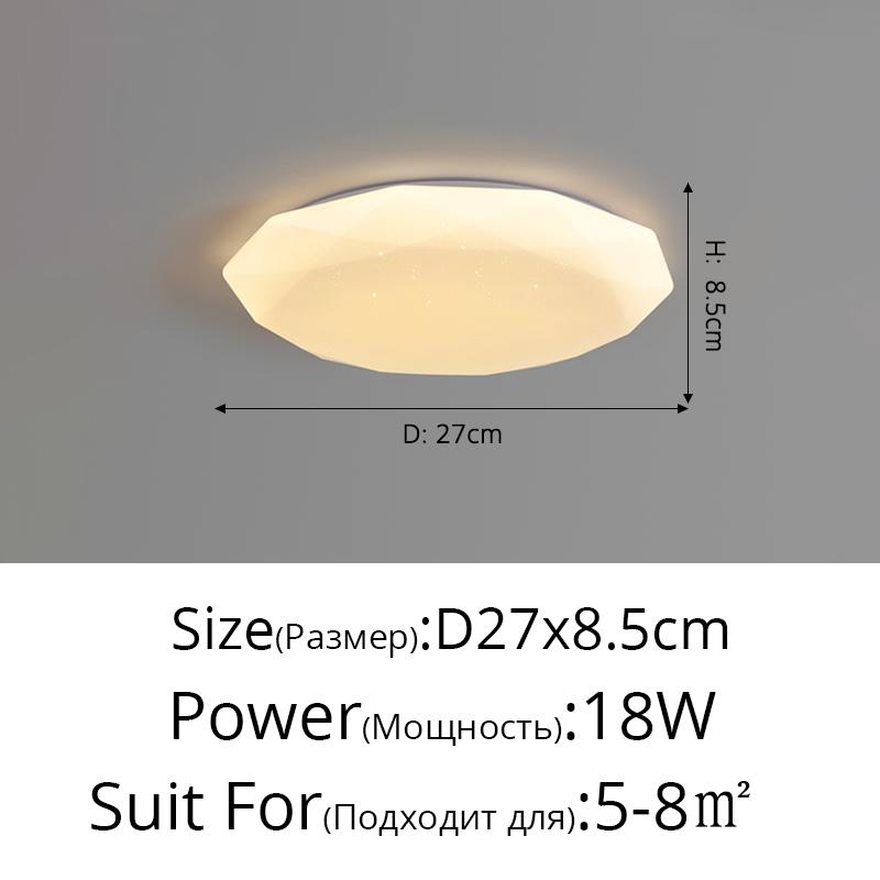 

Светодиодный потолочный светильник для спальни, гостиной, простая современная атмосфера, круглый скандинавский ресторан, балкон, проход, светильник для внутреннего освещения Cool White No Remote