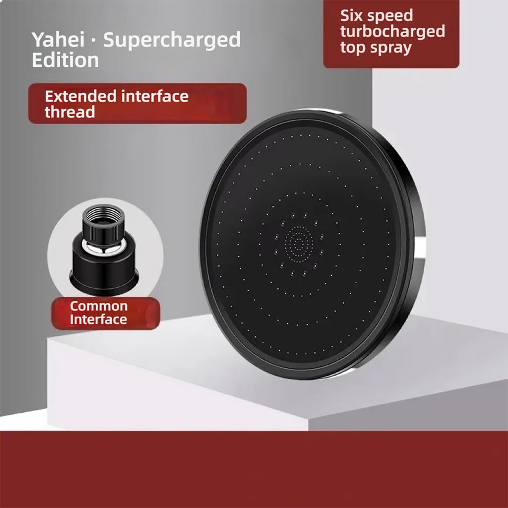 6 Mode High Flow Booster Round Shower Round High Pressure Top Spray Shower Home/Hotel Bathroom Accessories