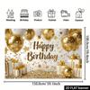 2D White Gold Birthday Backdrop for Wedding, Birthday & Festival Events