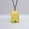 Ancient Sand Gold Thousand-Hand Guanyin Necklace with Cat's Eye Pendant - Hot Selling Long-Lasting Color Jewelry