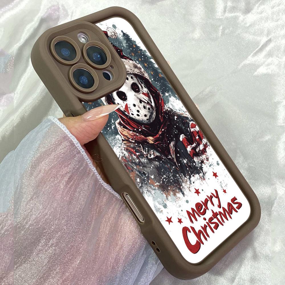 JT150 Рождественская история ужасов для iPhone 17 16 15 Pro Max Samsung S26 S25 Ultra A17 A16 A07 A56 Xiaomi 15T Redmi 15c Note 14 Мягкий чехол из ТПУ