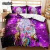 Dream Catcher Duvet Cover Set White Horse Forest Dream Catcher Blue Bedding Set Double Queen King Size Polyester Qulit Cover Tool