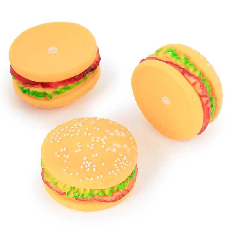 Pet sound toy Pippi Tao vinyl hamburger doll dog simulation molar pet supplies