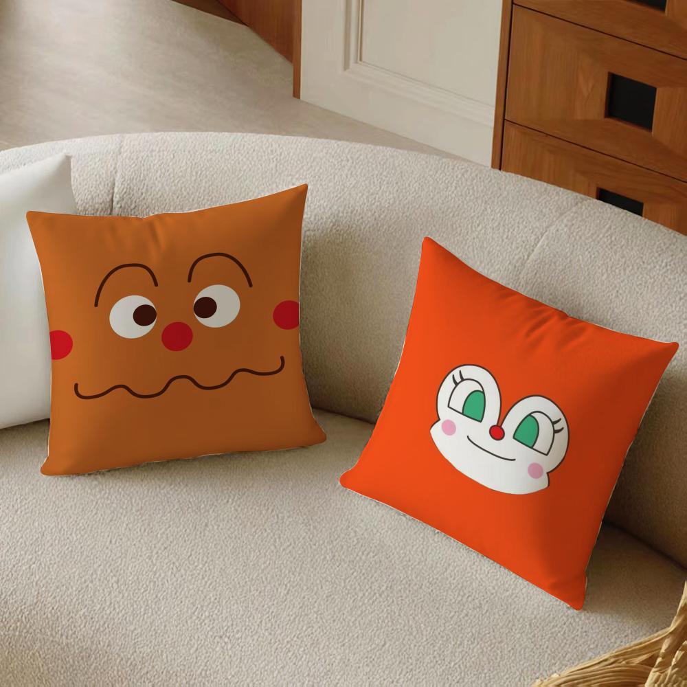 Classic Anime Anpanman-Cartoon Cushion Cover Pillowcase Anti-Dustmite Living Room Sofa Decor Cushion Room