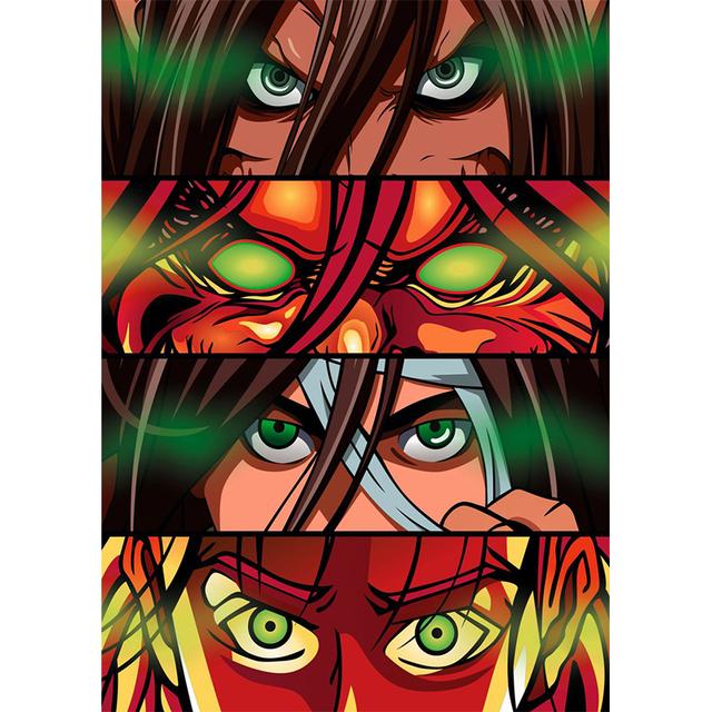 Japansk Anime Demon Slayer One Piece Poster Karaktär Ögonduk Målning Väggkonsttryck Sovrumsdekoration Heminredning Bild