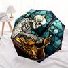 Stained Glass Skeleton with Feast Wall Art Decor Umbrella, Christmas Gift Y151