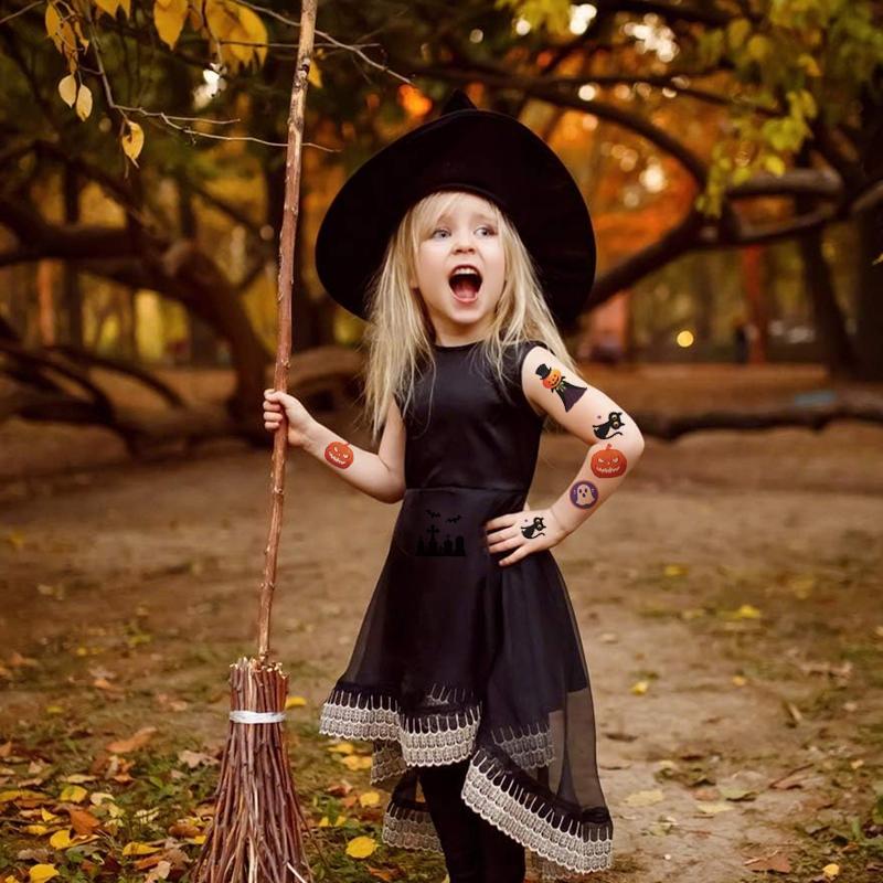 10 Stück Halloween Tattoo Aufkleber Cartoon Kürbis Geist Fledermaus Spinne Temporärer Aufkleber Kinder Geburtstagsparty Gastgeschenke Junge Mädchen Geschenke