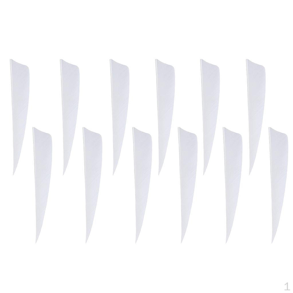 

12Pcs 3 inch Feather Vane Fletchings for DIY Bow White